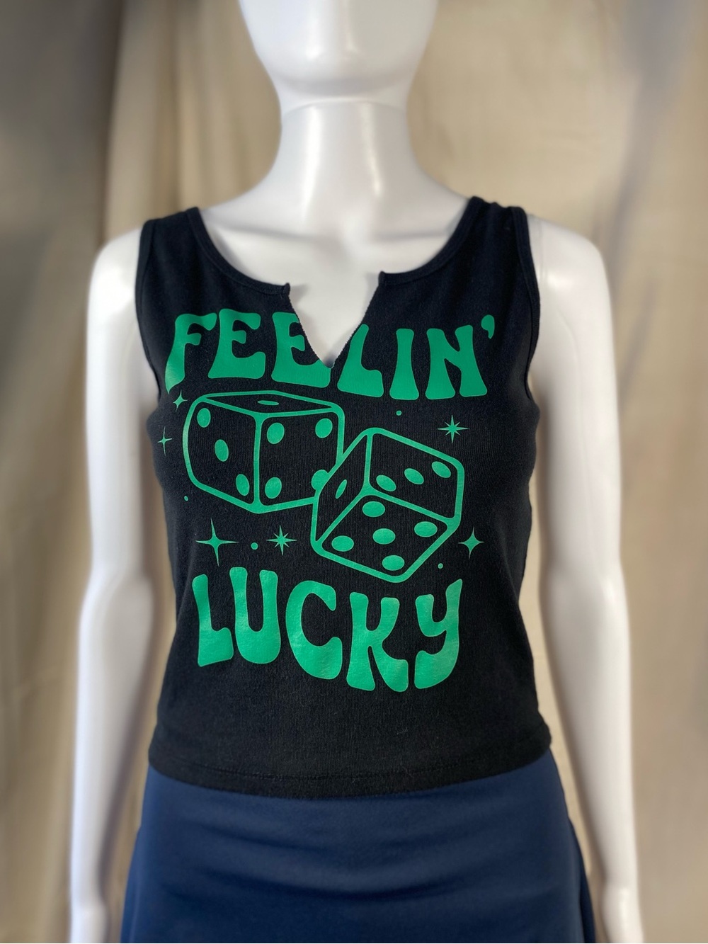Vinyl Icons “Feelin’ Lucky” Black Tank